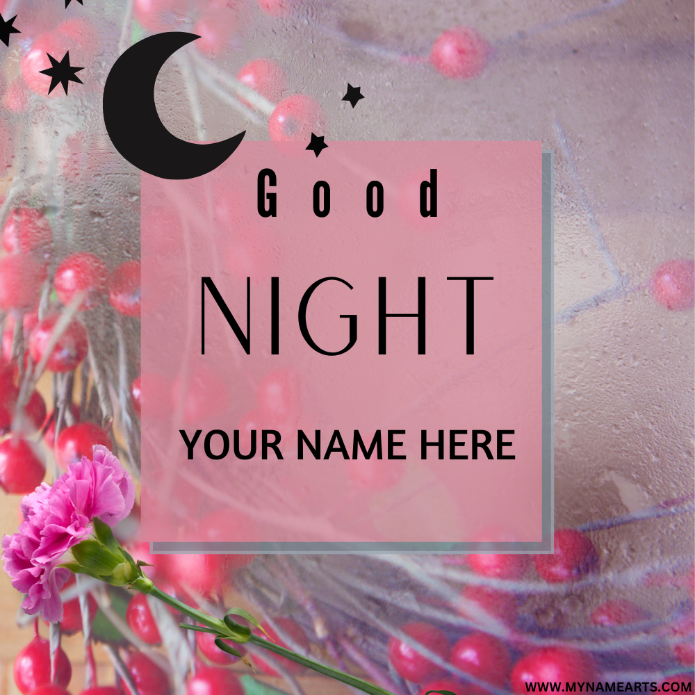 Good Night Wishing Frame With Custom Name