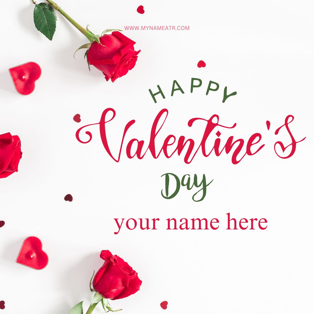 Happy Valentine’s Wishing Card with Your Name – Free Online