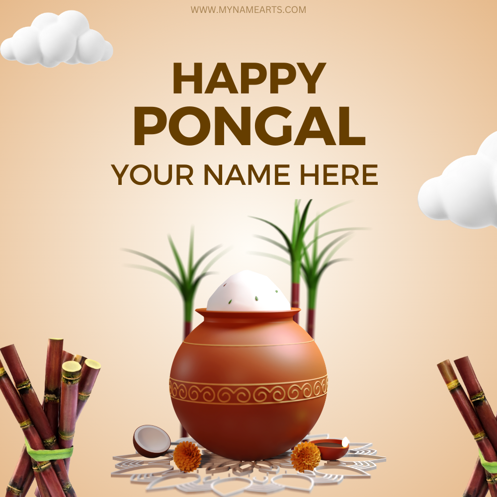 Happy Pongal 2025 Greetings With Your Name – Share the Joy