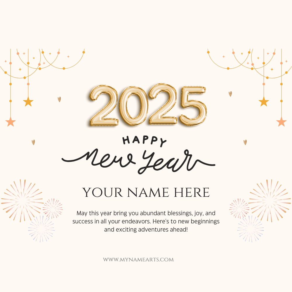 Happy New Year Wishes Greetings With Your Name – Free Online