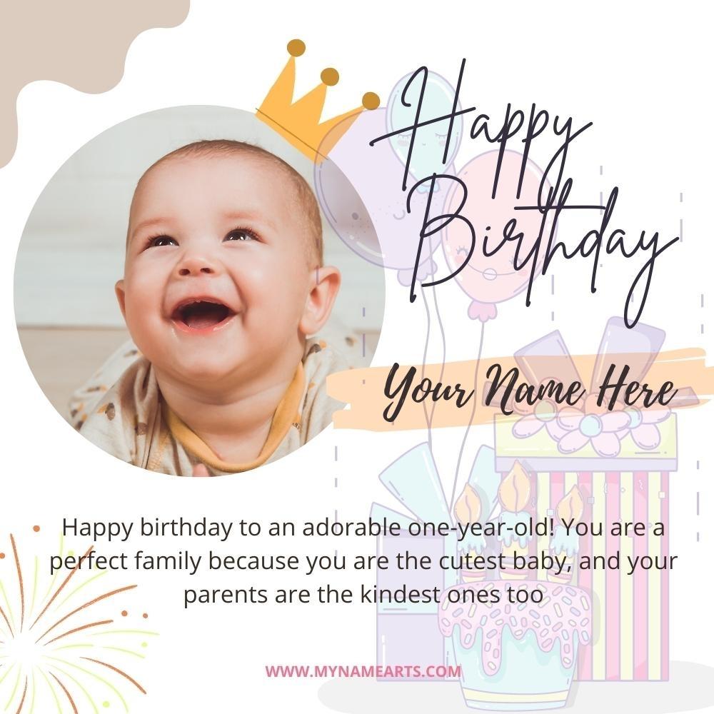 Birthday Card For One Year Old Child With Your Name