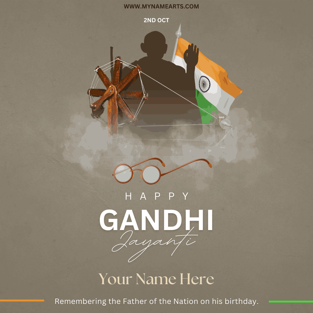 Gandhi Jyanti Wishe Status Image With Your Name