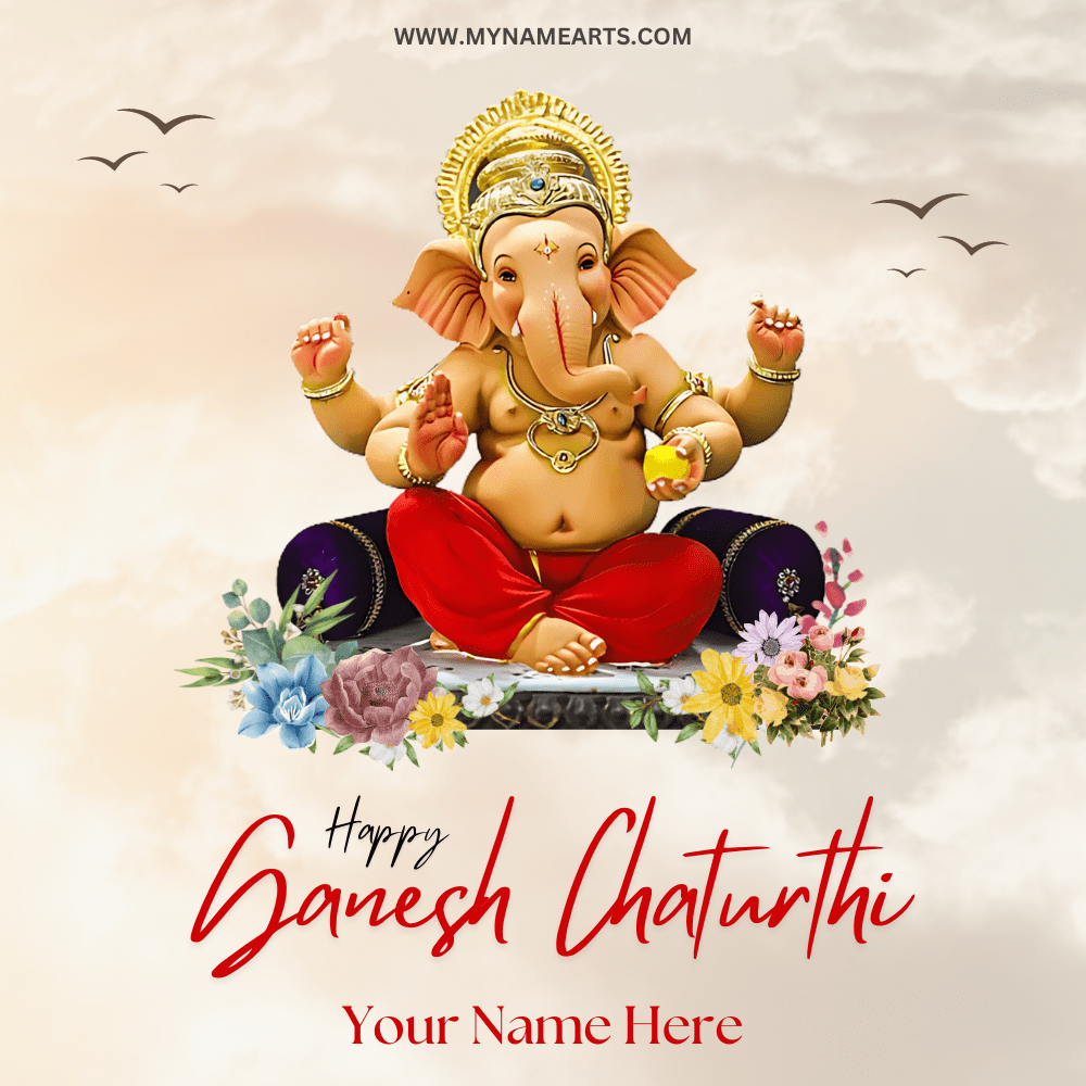 Ganesh Chaturthi Photo Frame Status With Your Name