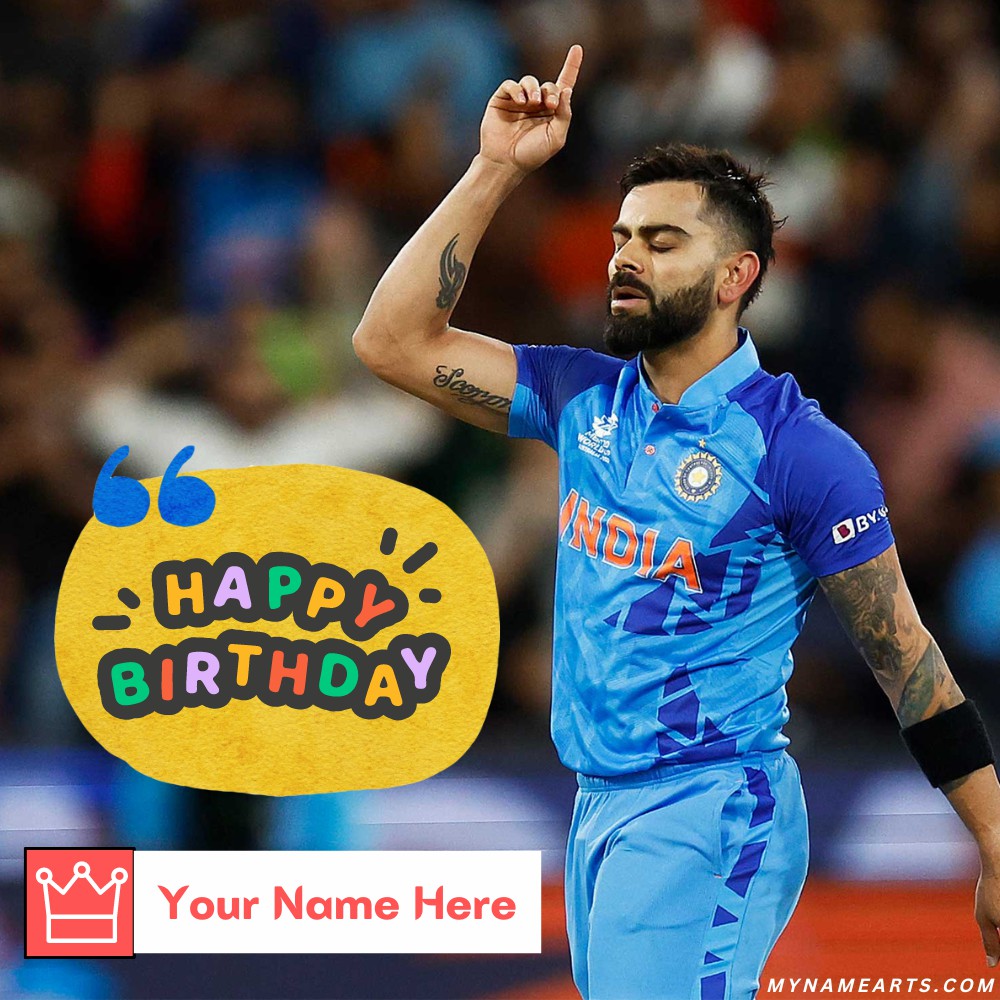 Happy Birthday Virat Kohli Greeting With Name