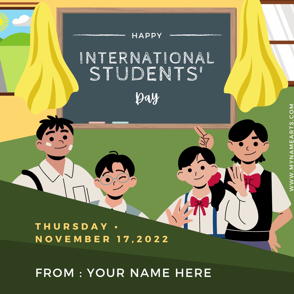 Happy International Students Day Greeting With Name