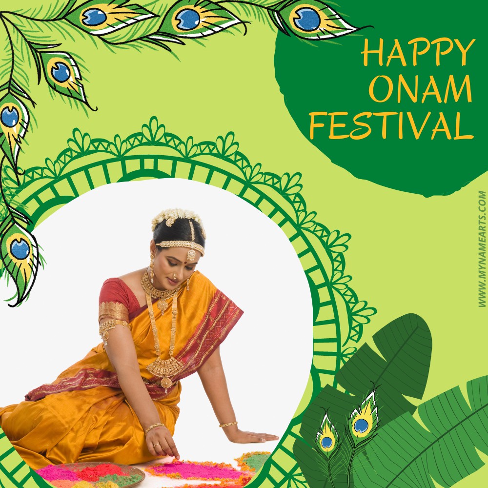 Happy Onam Photo Frame With Your Photo