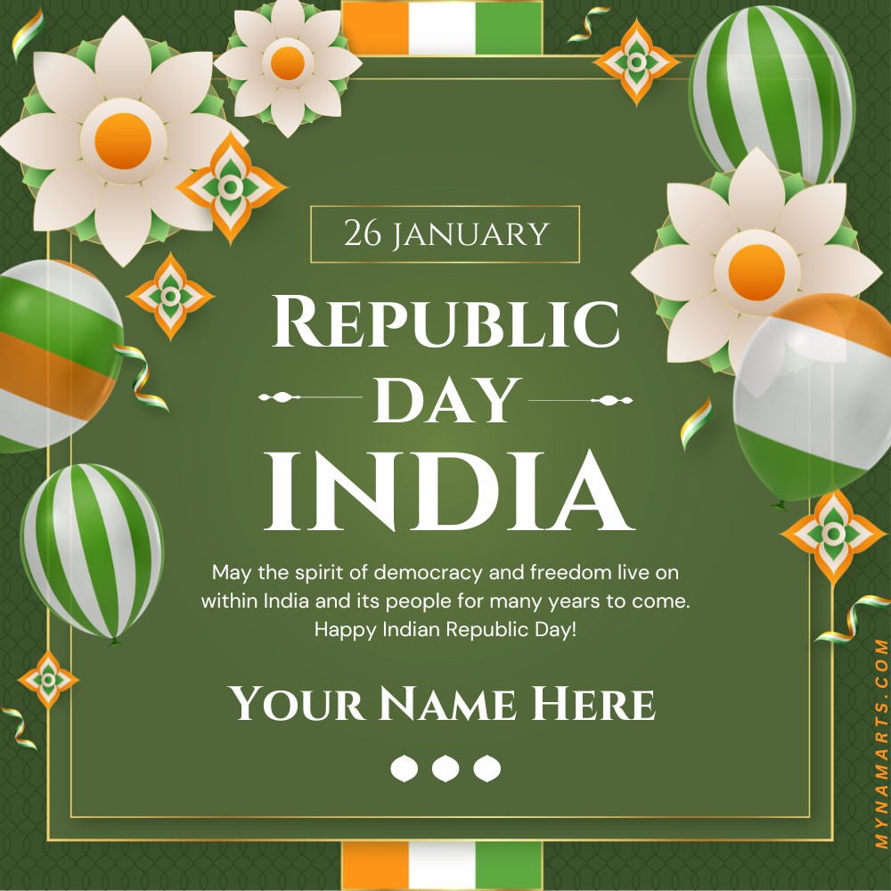 Happy Republic Day 2023 Name Art Greeting