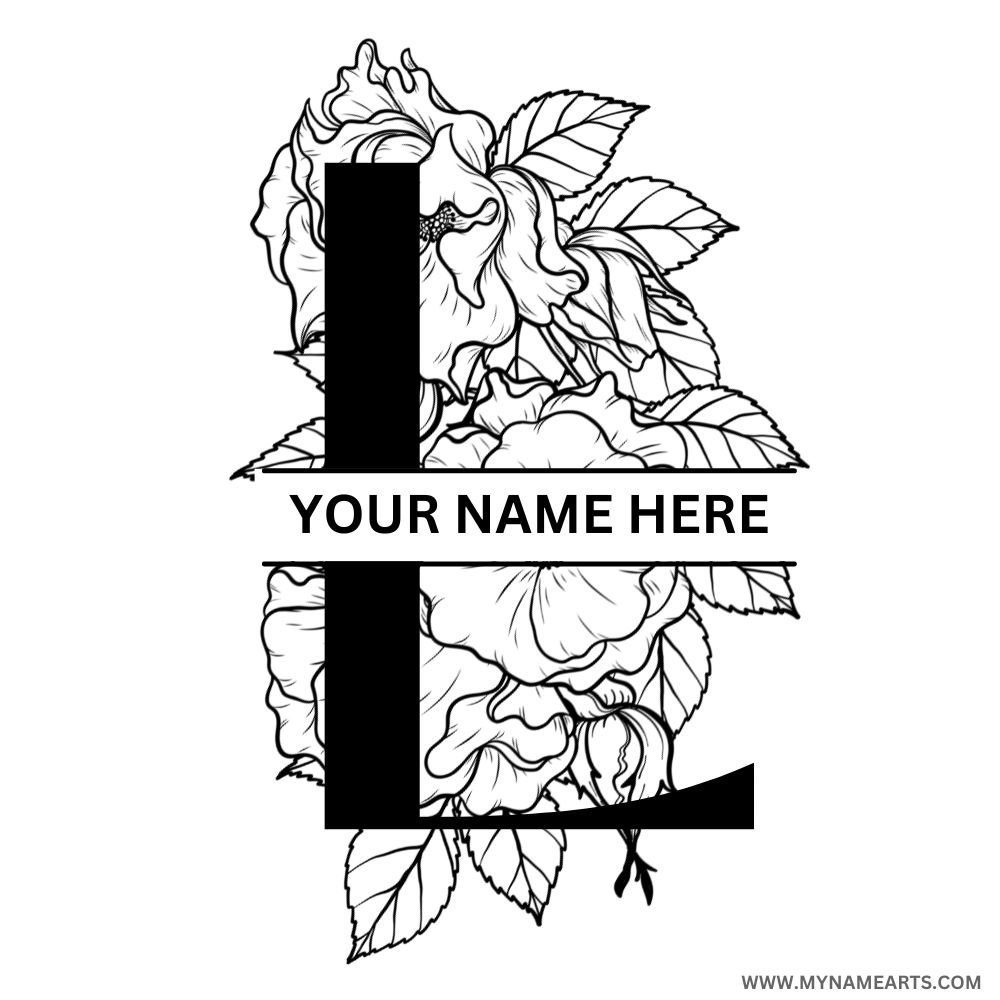 L Alphabet Tattoo Design For DP With Custom Name Edit