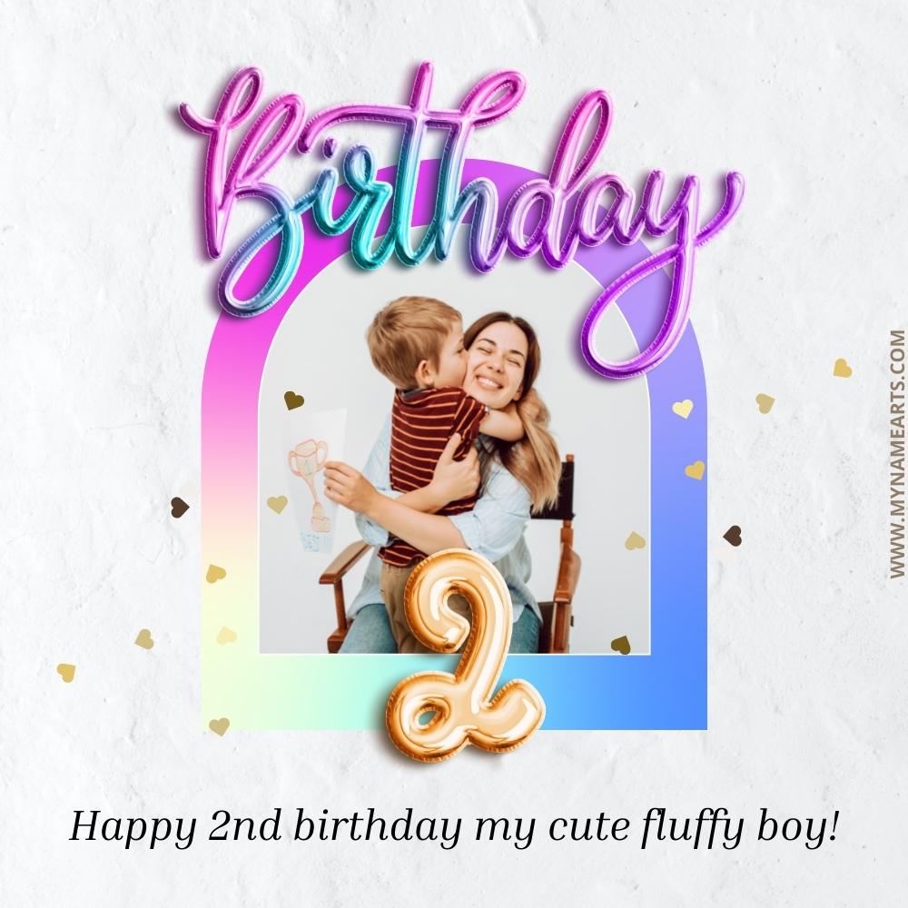 Make Second Birthday Wishes Cute Boy Photo Frame