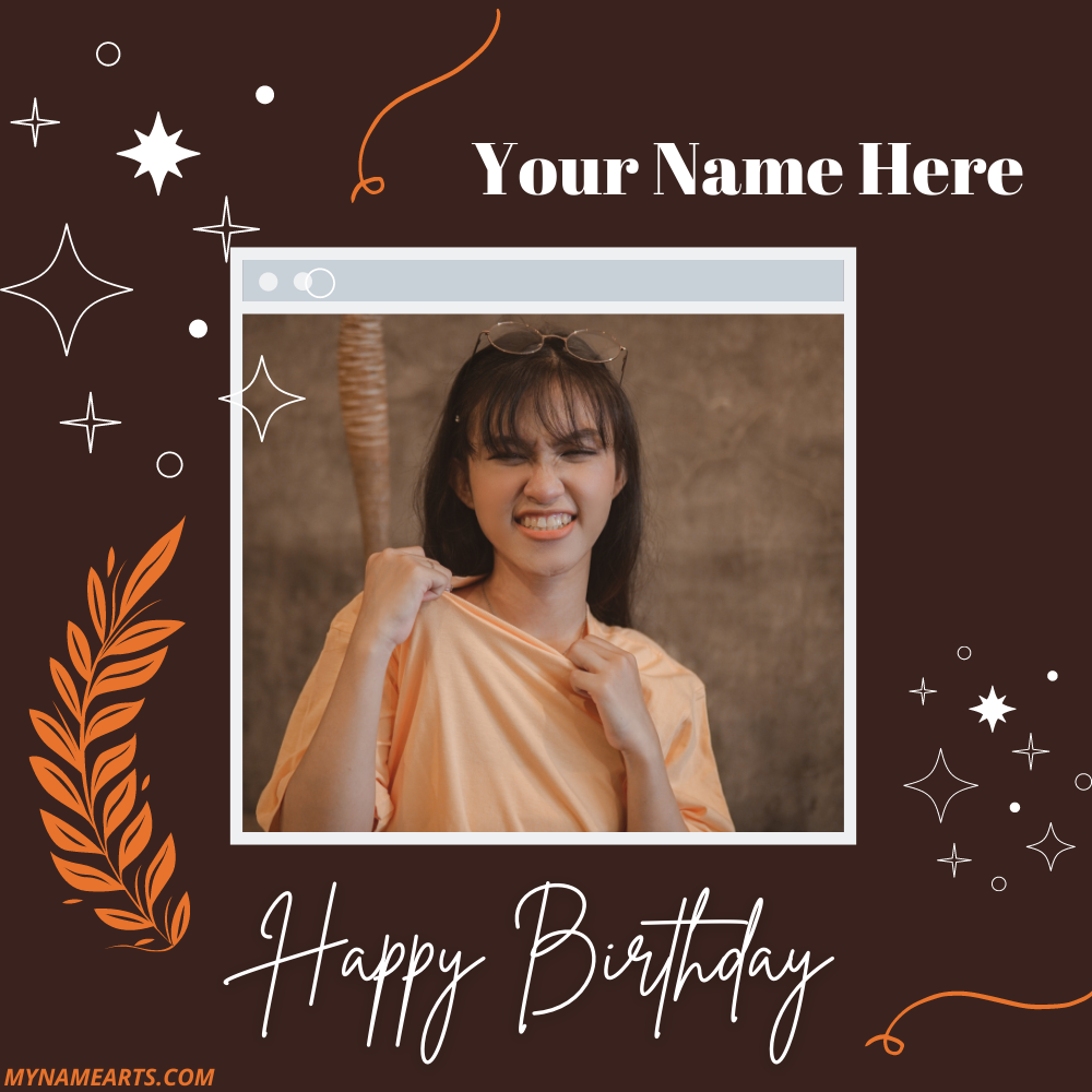 Minimalist Birthday Photo Frame With Your Name