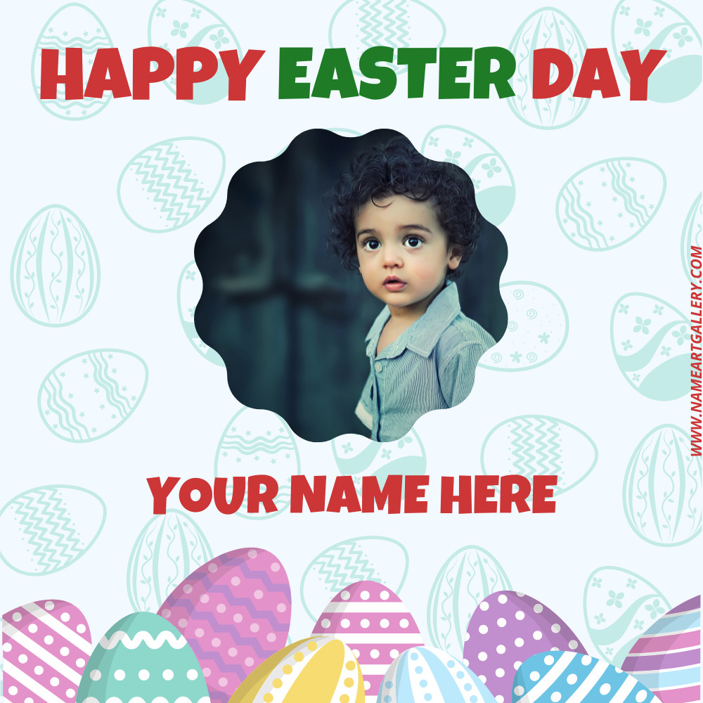 Happy Easter Day 2022 Photo Frame With Your Name