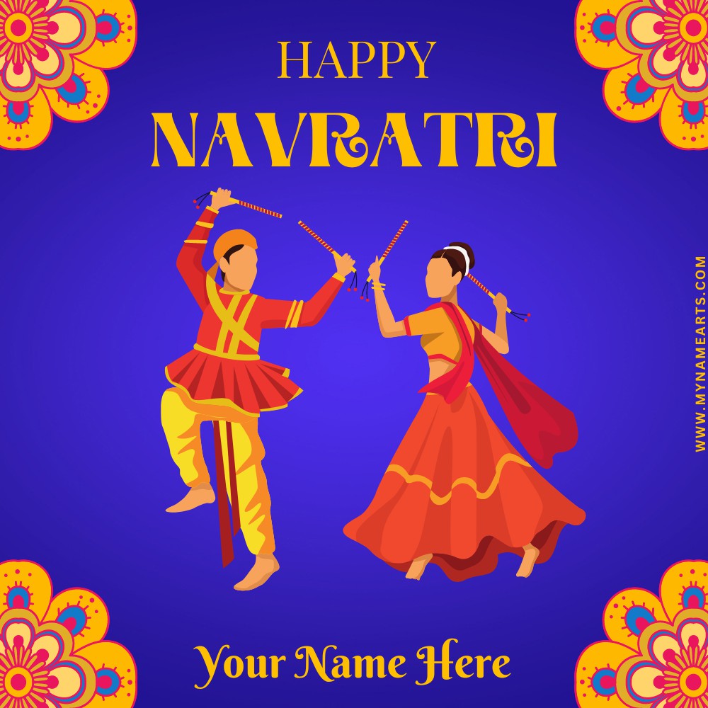 Write Name on Shubh Navratri Wishes DP Pics