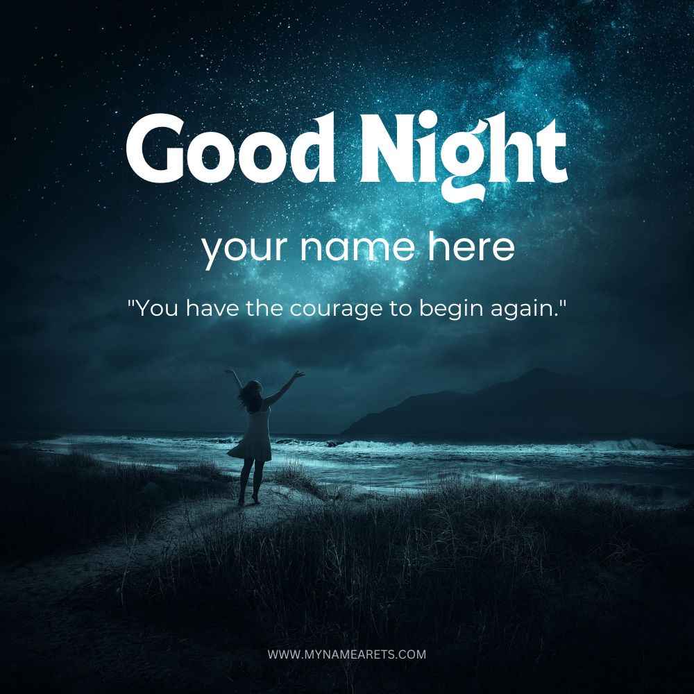 Good Night Card with Your Name – Free Online Wishes