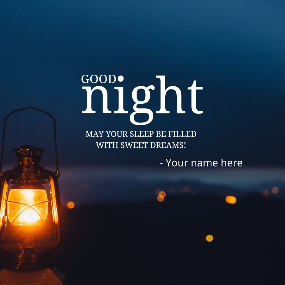 Good Night Wishes Decent Wish Card With Custom Name