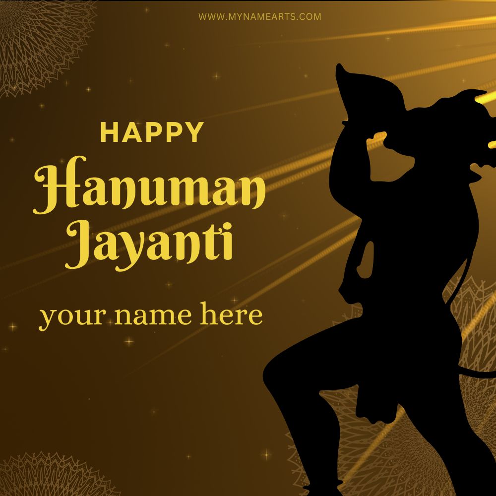 Happy Hanuman Jayanti Wishes Card with Your Name – Free