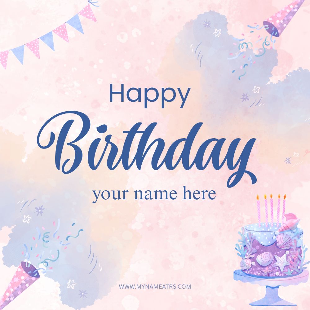 Happy Birthday Card with Name and Photo Free Online