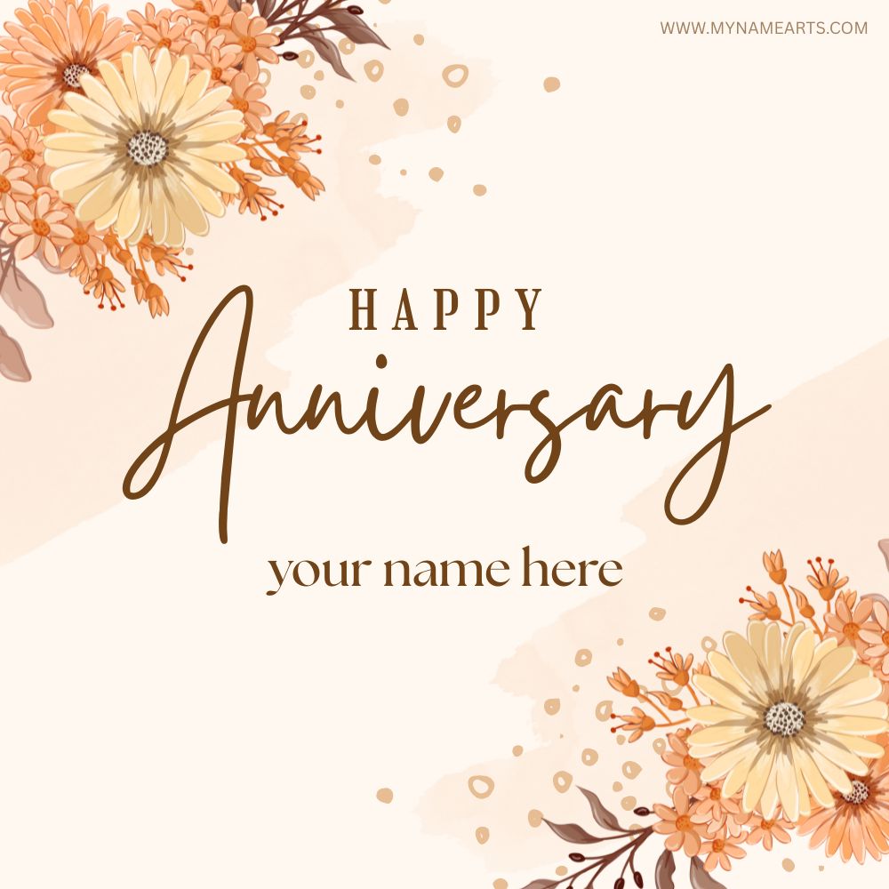Happy Anniversary Card with Name Free Online Wish