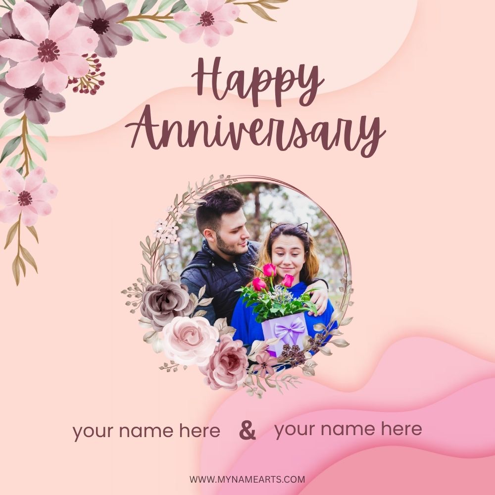 Happy Anniversary Card with Name Free Download
