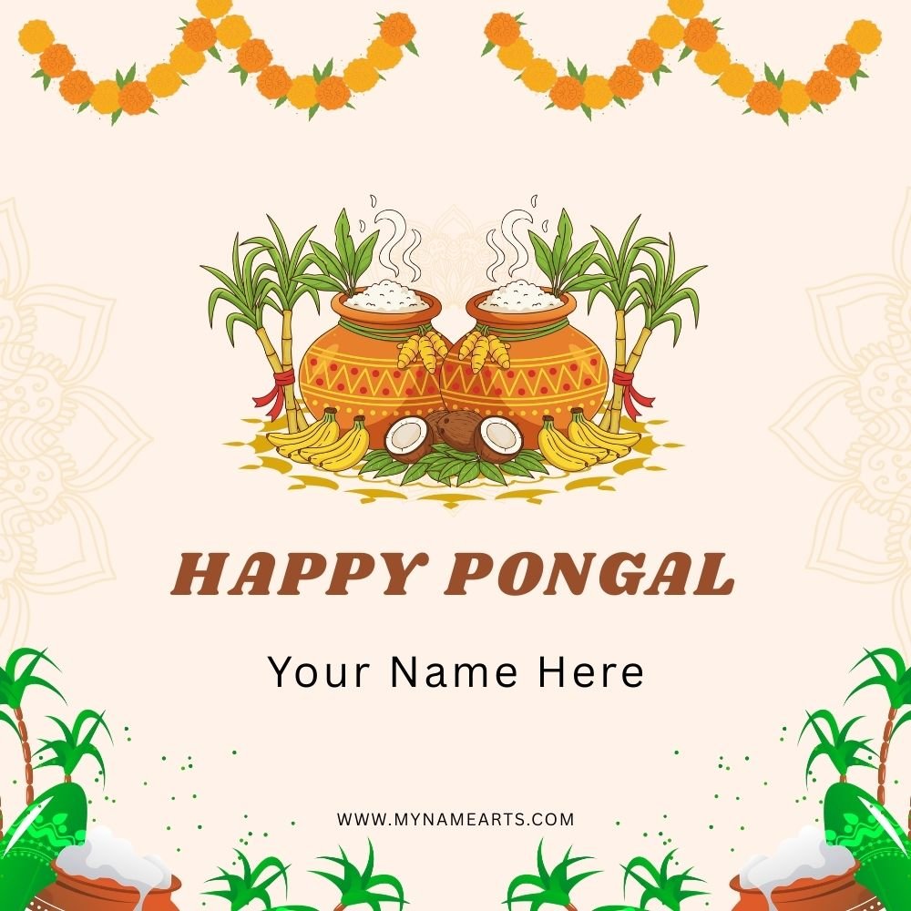 Happy Pongal Wish Card – Create Festive Greetings Online